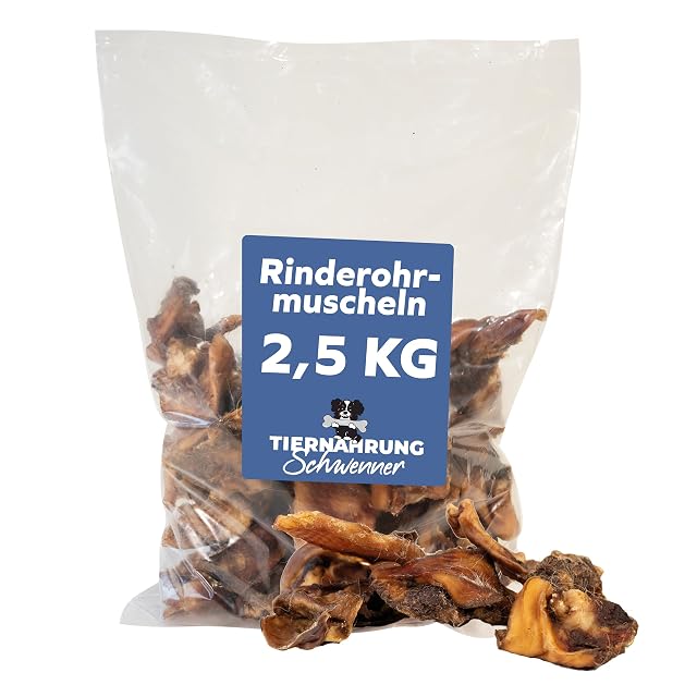 Tiernahrung Schwenner Conchas secas para perros - Huesos masticables y cuidado dental para perros - 2,5 kg