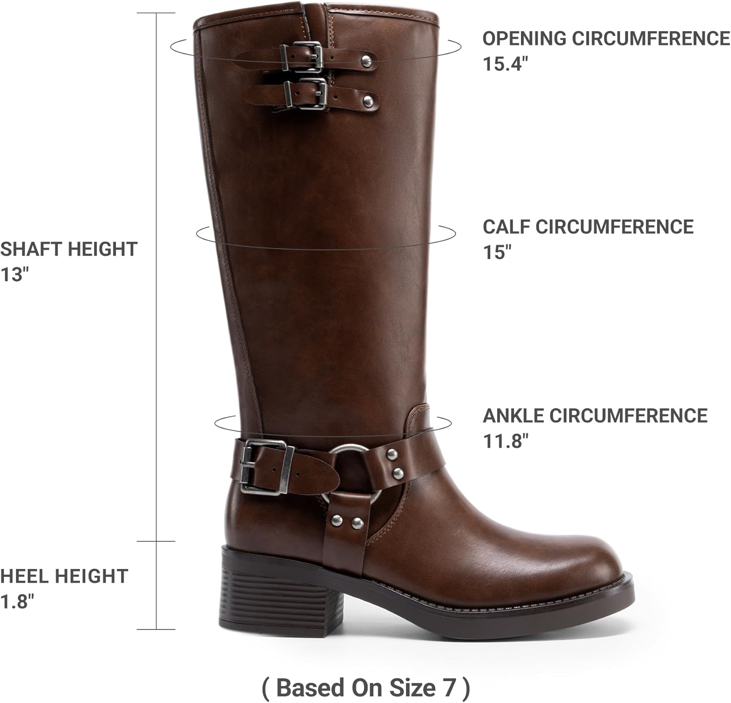 DREAM PAIRS Women's Knee High Boots Combat Boots Goth Boot Lace Up Adjustable Buckles Chunky Low Heel Fall Booties with Side Zipper to Put on and off