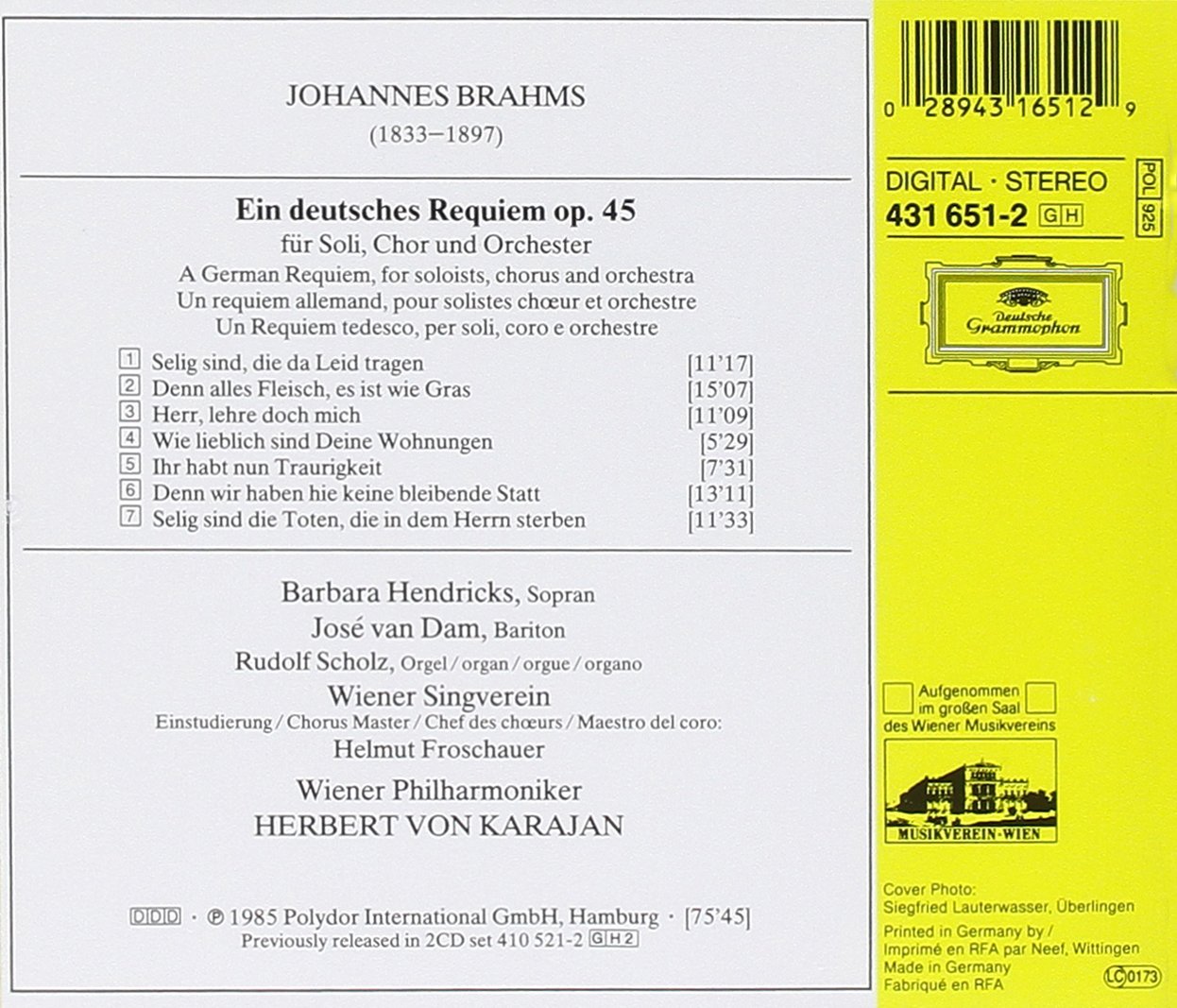 Brahms: Ein Deutsches Requiem Op.45