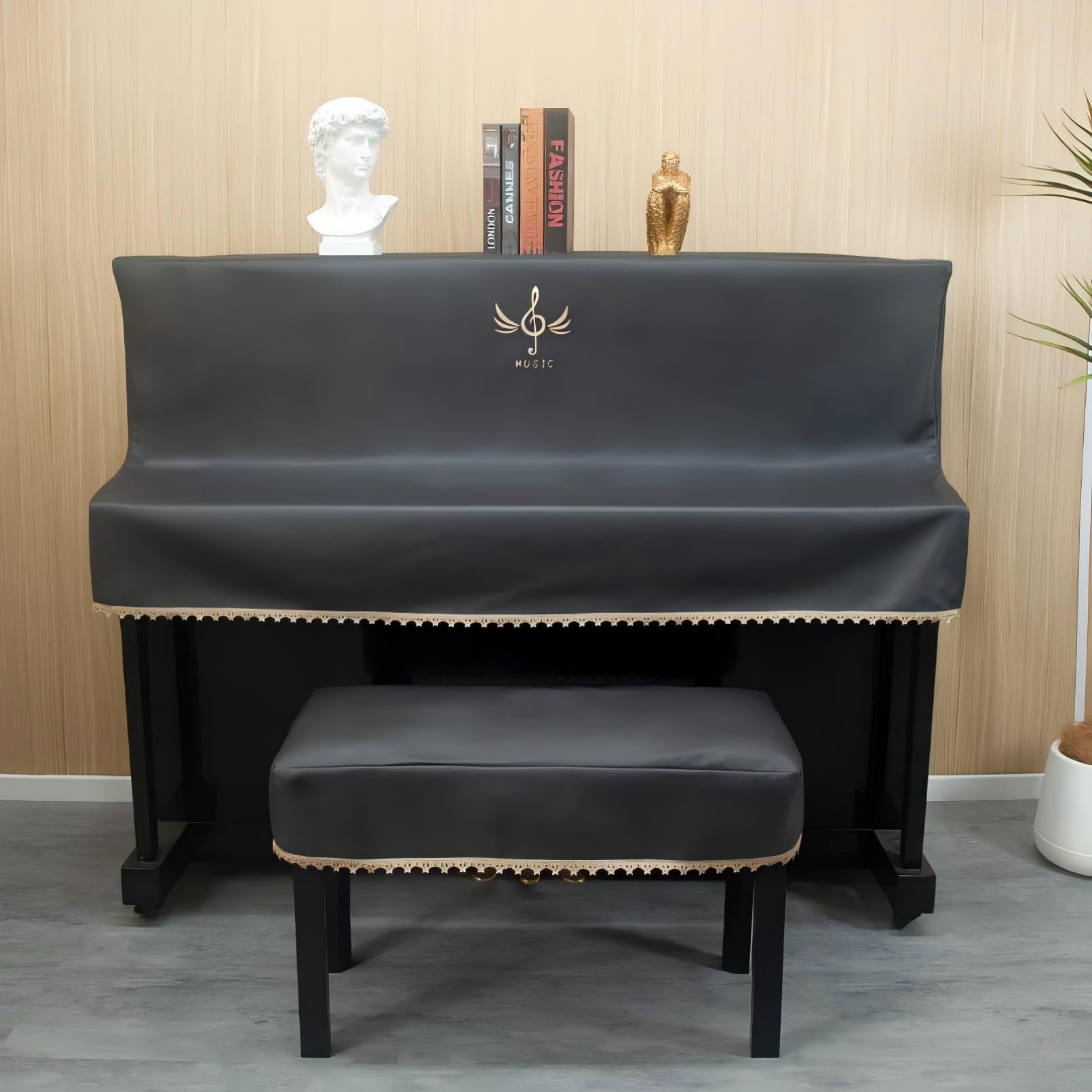 Cutfouwe Full Upright Piano Cover-Upright Piano Dustproof Protective Cover-Fits Standard Sized Upright Pianos,155x40cm