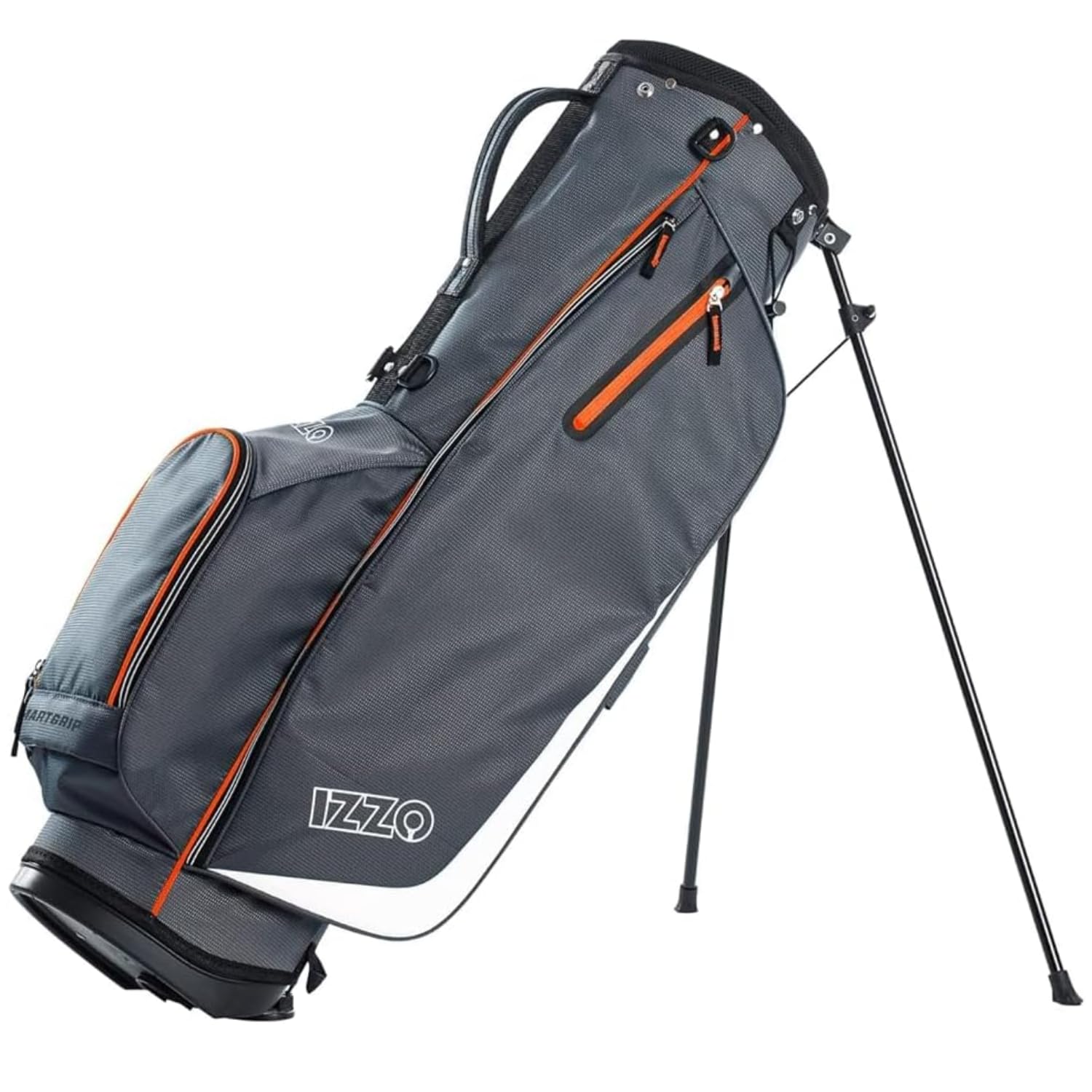 Izzo Golf Ultra-Lite Stand Golf Bag with Dual-Straps & Exclusive Features, Grey/Orange, 3.2 pounds