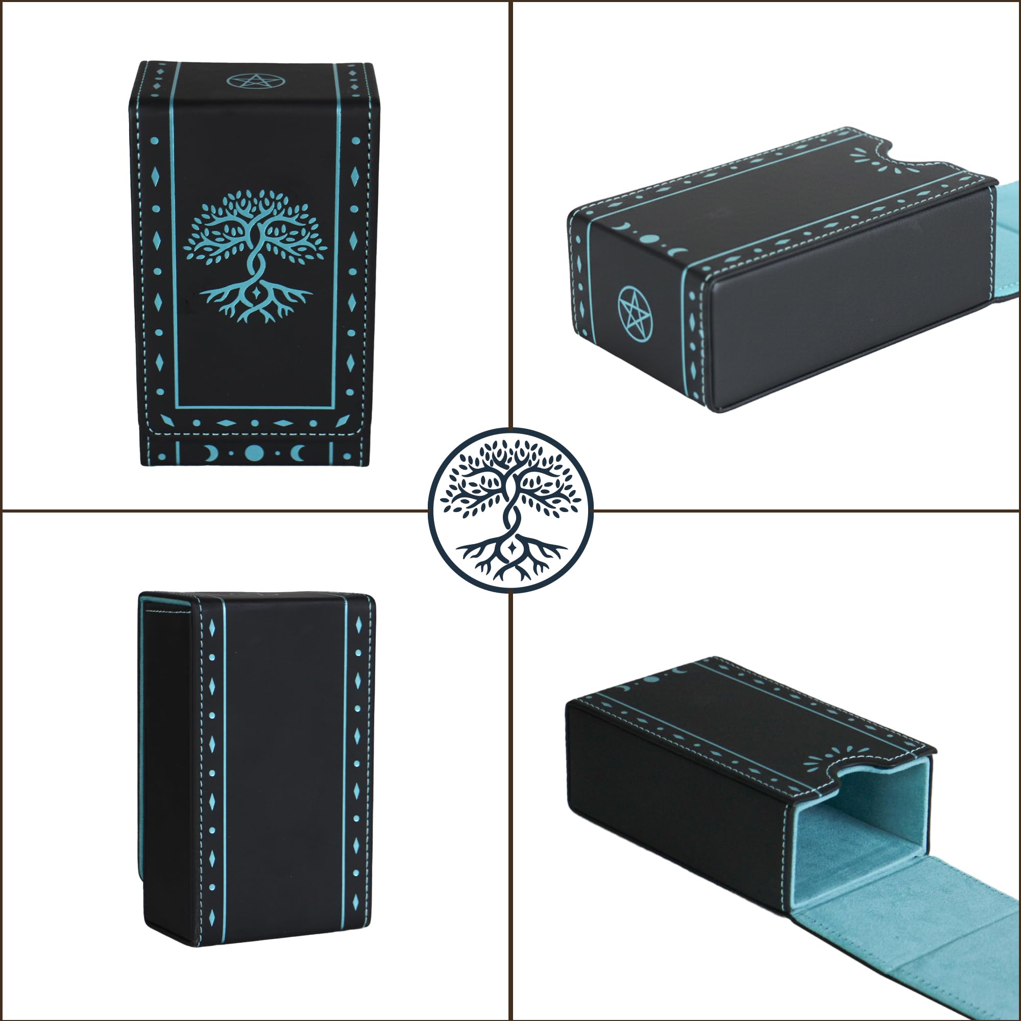 FNYDOX Leather Tarot Card Protective Case - Tree of Life Tarot