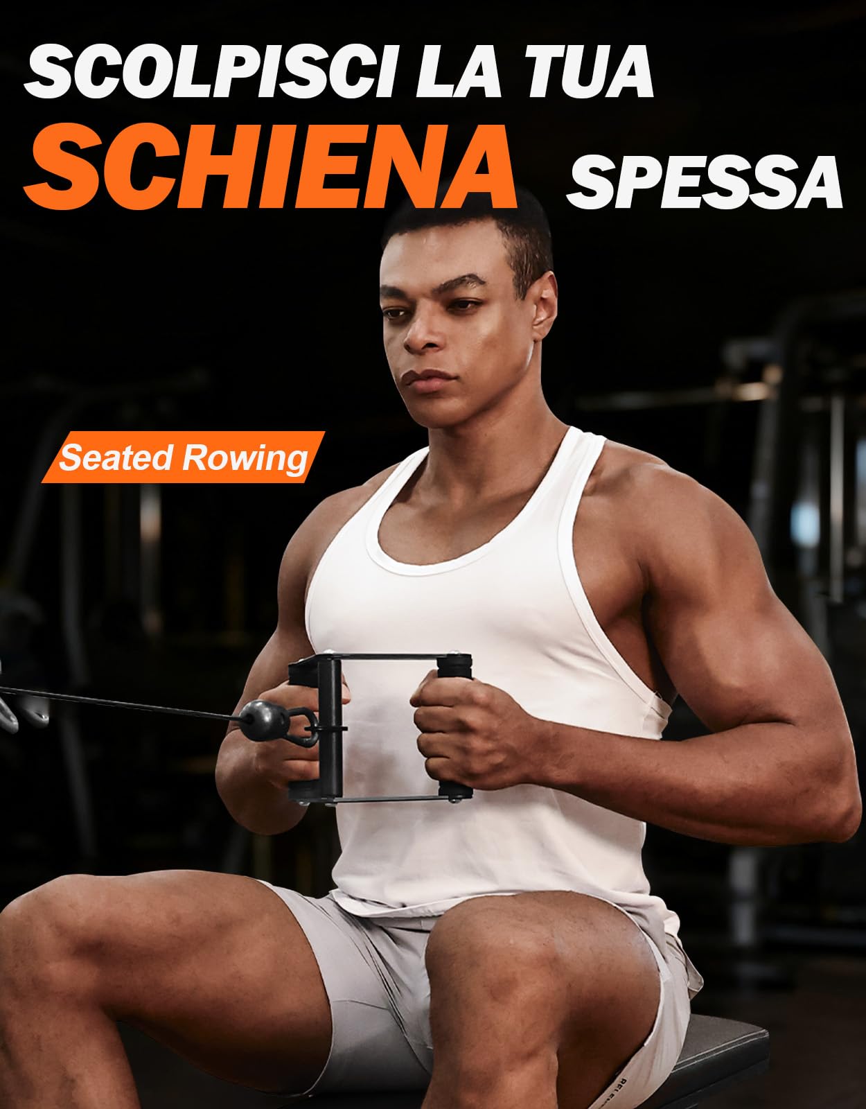 Fitarc Maniglia Double D Accessori Cavi per Palestra, Accessorio V‑Bar Antiscivolo per Attrezzatura Home Gym, Accessorio T‑Bar per Rematore, Accessori per Lat Pulldown e Accessorio per Macchina a Cavo