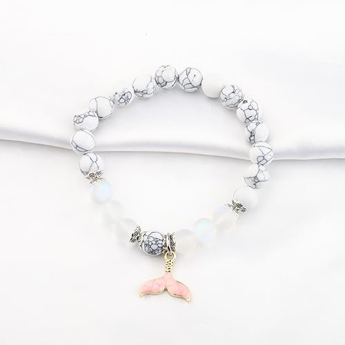 Miniatura 3 de FUSTMW Pulsera de cola de sirena, regalo para amantes de la sirena, joyería de cola de playa, ballena y delfín, pulsera con temática de sirena