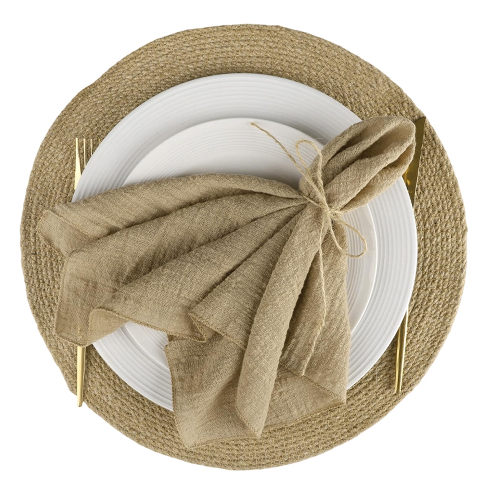 Servilletas de gasa de algodón caqui para decoración de mesas de restaurantes y fiestas