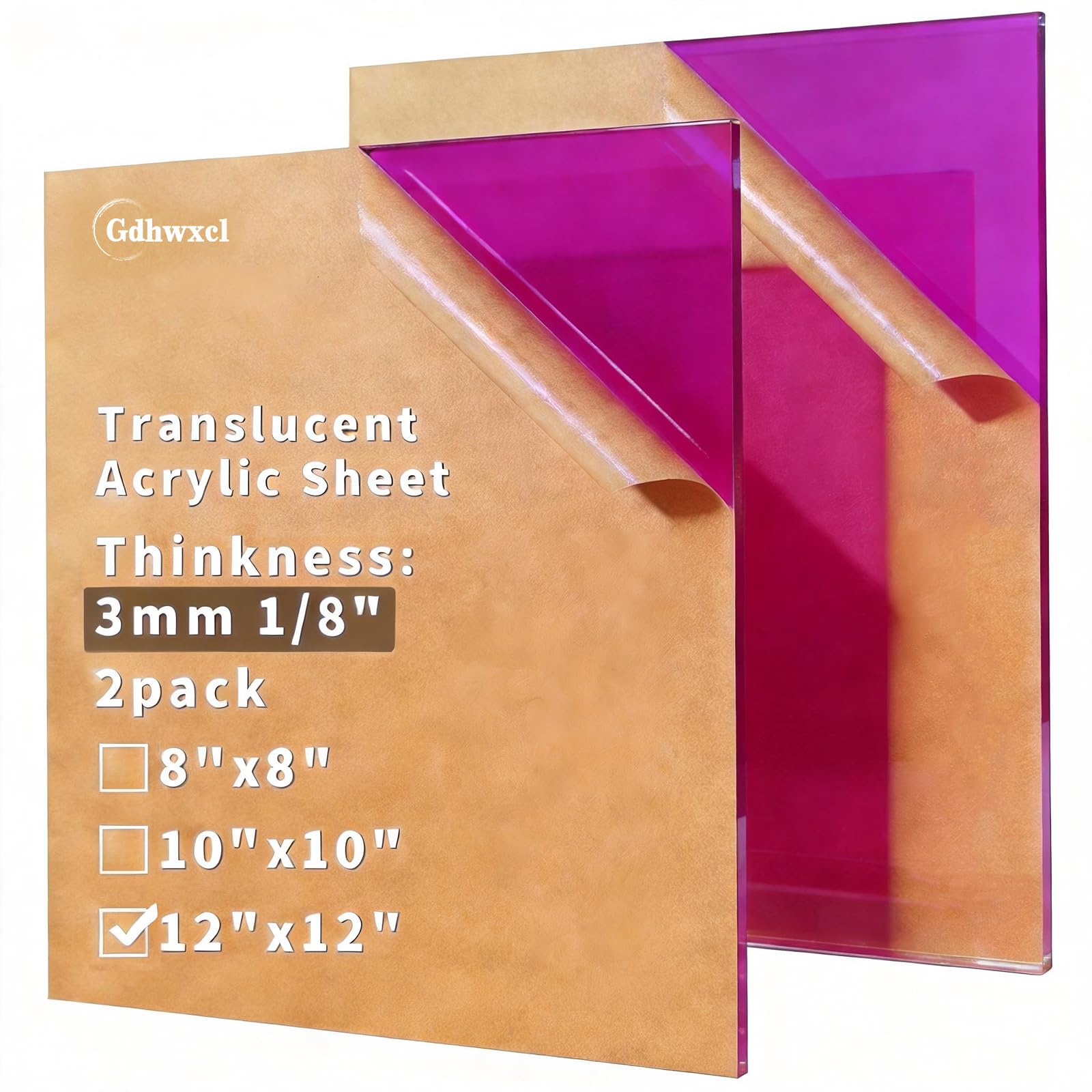 Translucent Acrylic Sheets - 2 Pack for Crafts & DIY -26 Translucent Acrylic Sheets - 2 Pack for Crafts & DIY -26