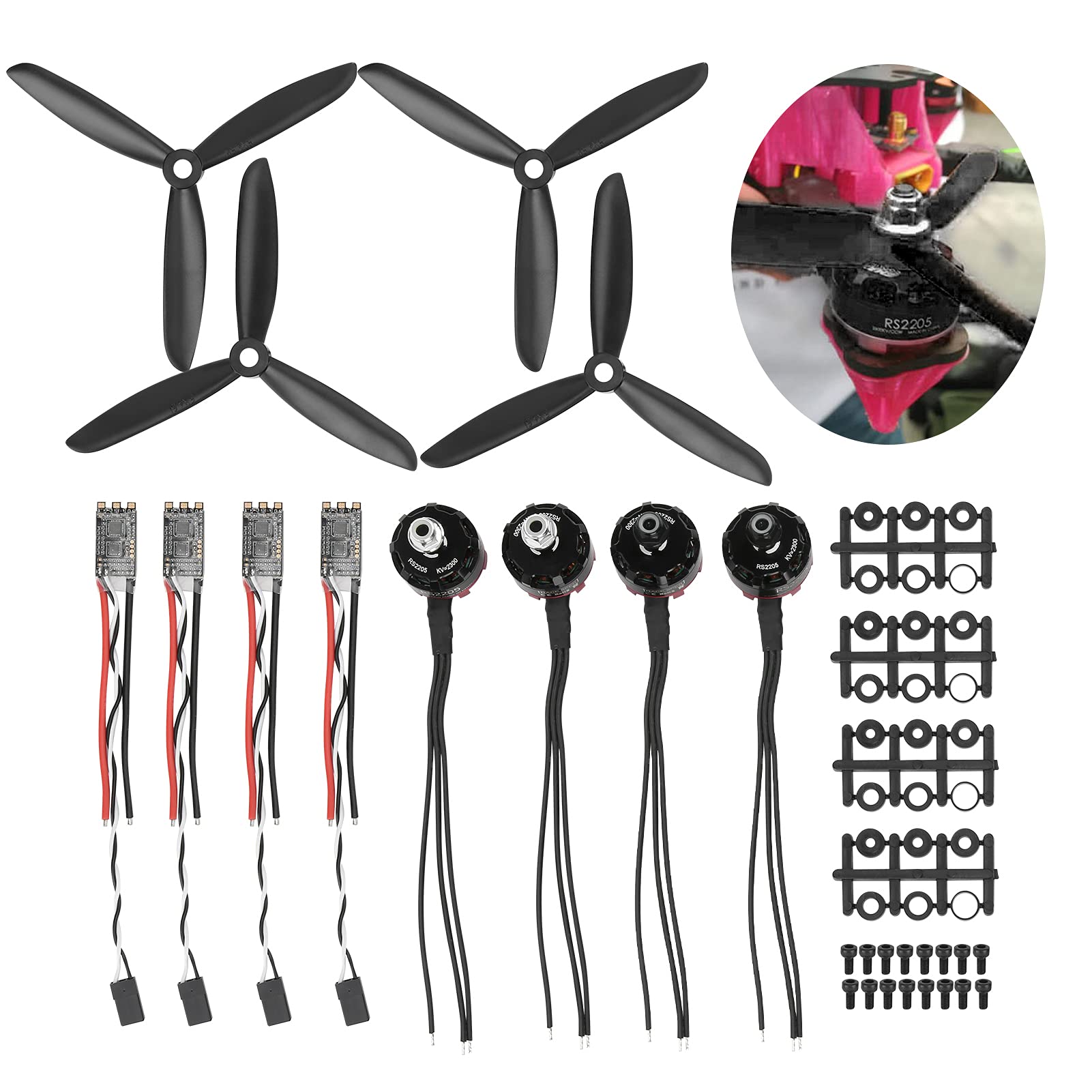 2205 2300 KV Lega di Alluminio CW CCW Motore RC Drone Kit Motore Set RC Accessorio di Ricambio per Drone Racing
