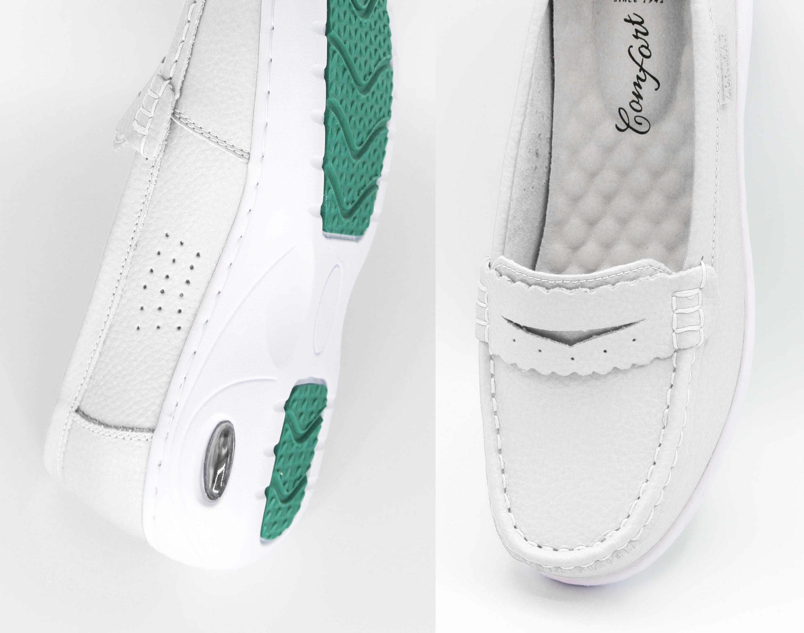 Zerimar Mocasines Mujer Piel con Antifaz | Zapatos Cómodos con Cámara de Aire y Tacón 3,5 cm