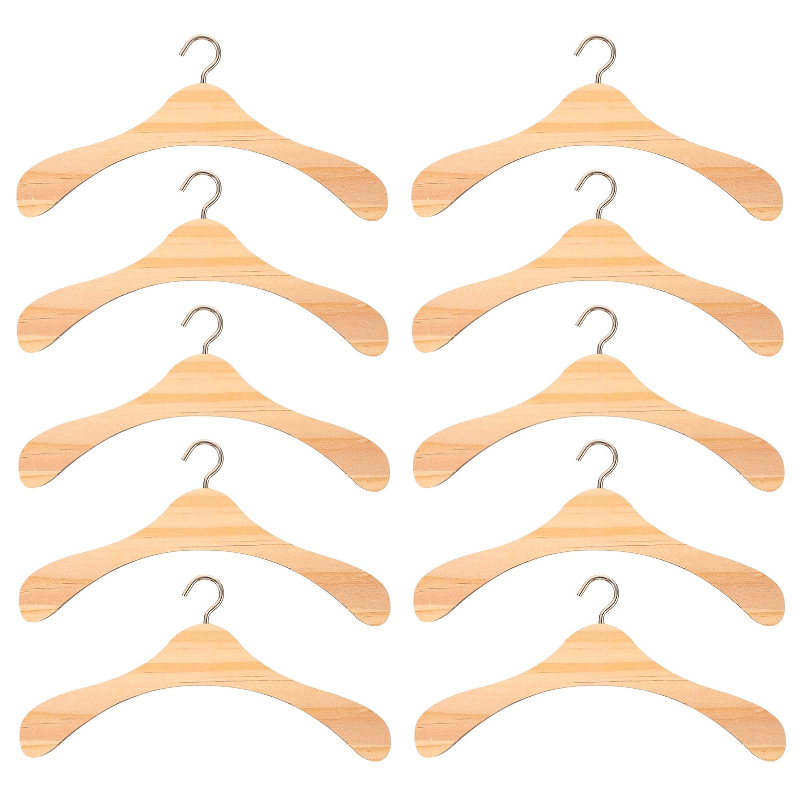 ibasenice Puppenkleiderbügel Miniaturkleiderbügel 10 Stück Holzbügel Bjd Puppen Kleiderbügel Holzkleiderbügel Puppenzubehör Kleiderbügel Puppenkleiderbügel aus Holz (15Cm)