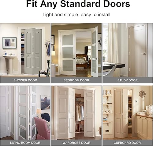 Vista 46 de Bisagras de puerta color negro mate, paquete de 108 bisagras negras para puerta de 3.5 pulgadas, bisagra de puerta interior redondeada con esquinas