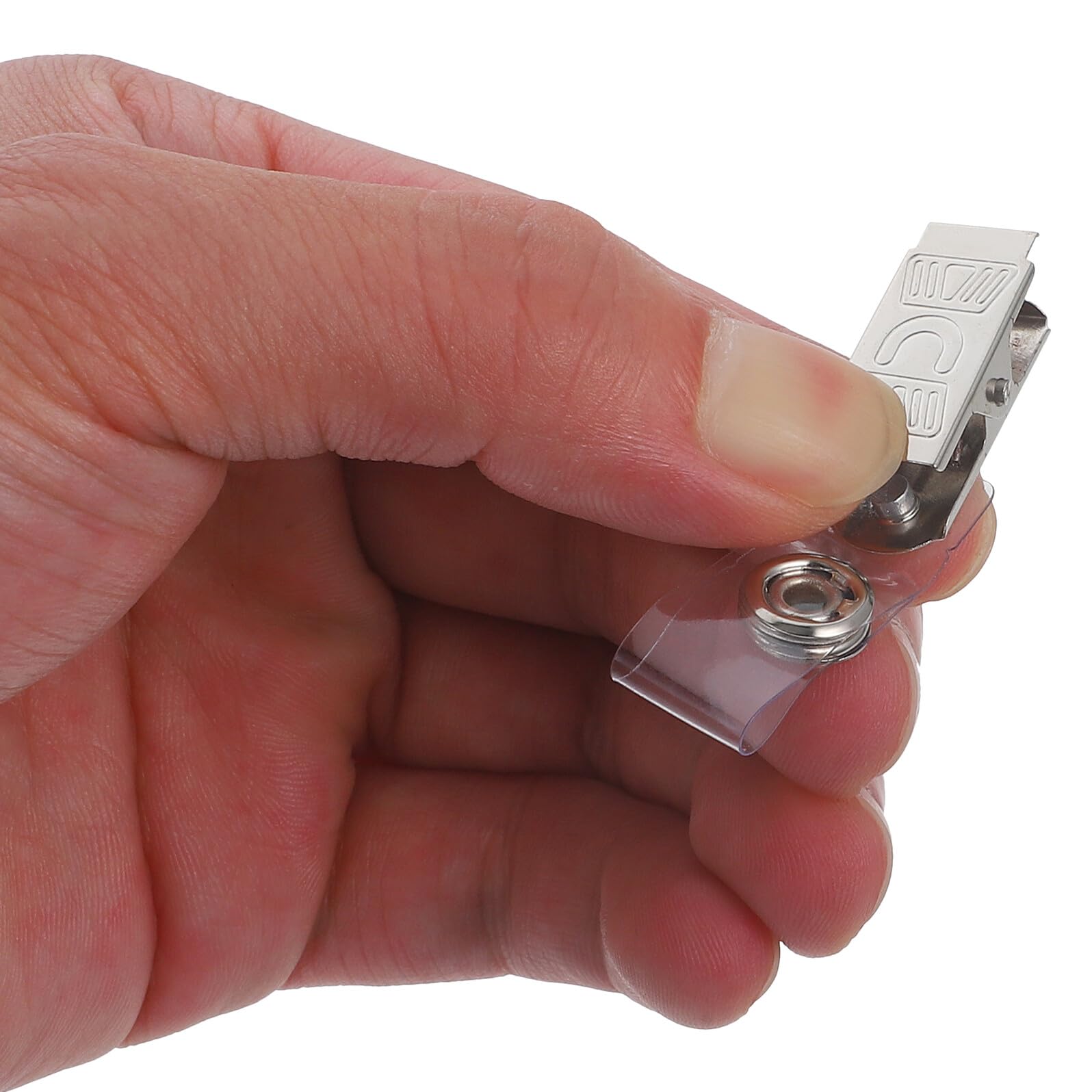 Lot de 300 Clips Porte-Badge Métalliques avec Sangles PVC Transparentes Clips pour Badges d'Identification Porte-Cartes Badge Sécurité Accessoire Bureau et Scolaire Usage