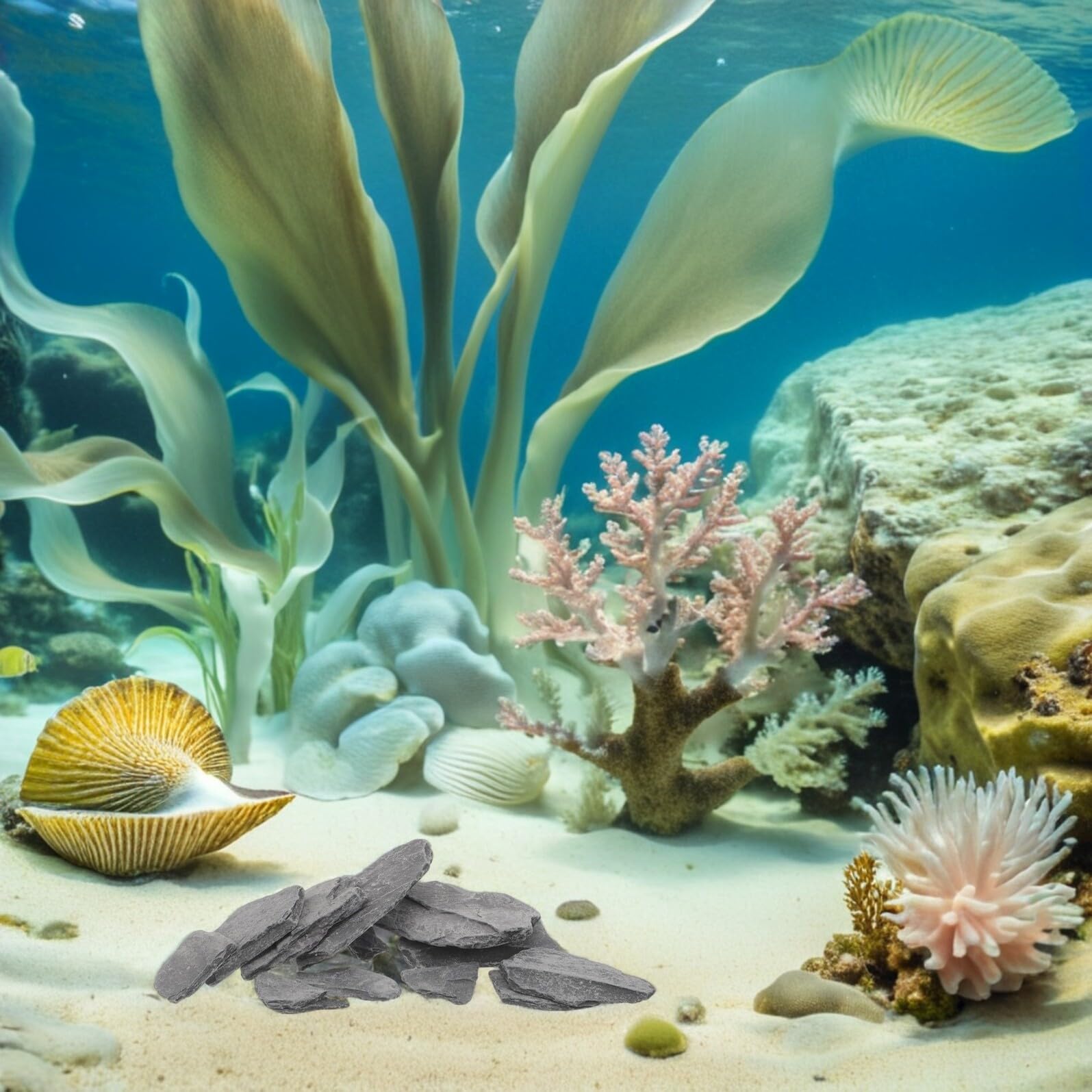Natürliche Aquarienfelsen für Garnelen und Schildkröten Fördert Erkundung Einfach zu Pflegen für Aquascaping und Bürodekoration