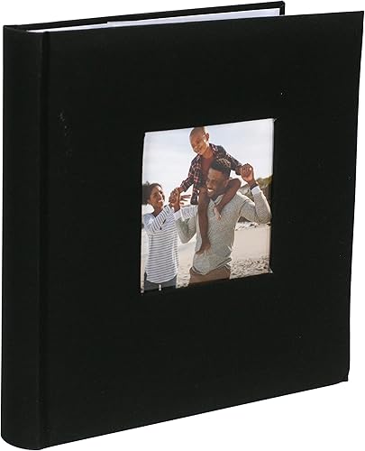 Miniatura 2 de Malden International Designs 7130-26 - Álbum de fotos horizontal de tela negra de 4 x 6 pulgadas, 2 pulgadas, encuadernado, para escritura, tapa