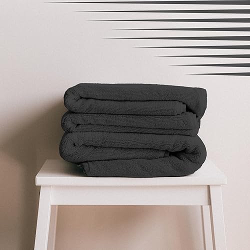 Miniatura 7 de Juego de 6 toallas de baño pequeñas de algodón de 22 x 46 pulgadas, ultra suaves, absorbentes, toallas de spa, hilado en anillo, juego de toallas de