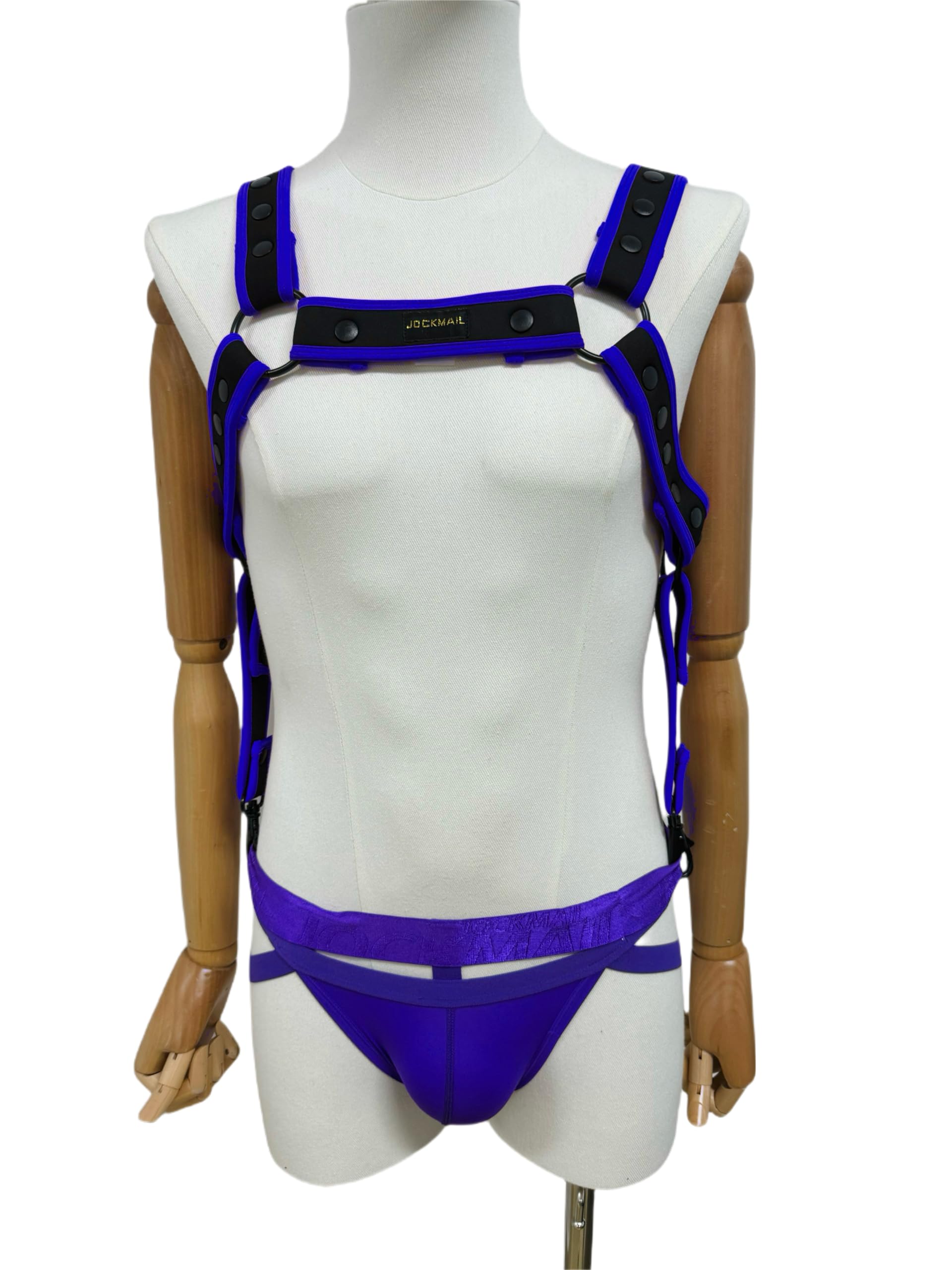 JOCKMAIL Men's Body Chest Harness Adjustable Elastic Waistband Sexy Underwear Halter Belt for Men: Blue