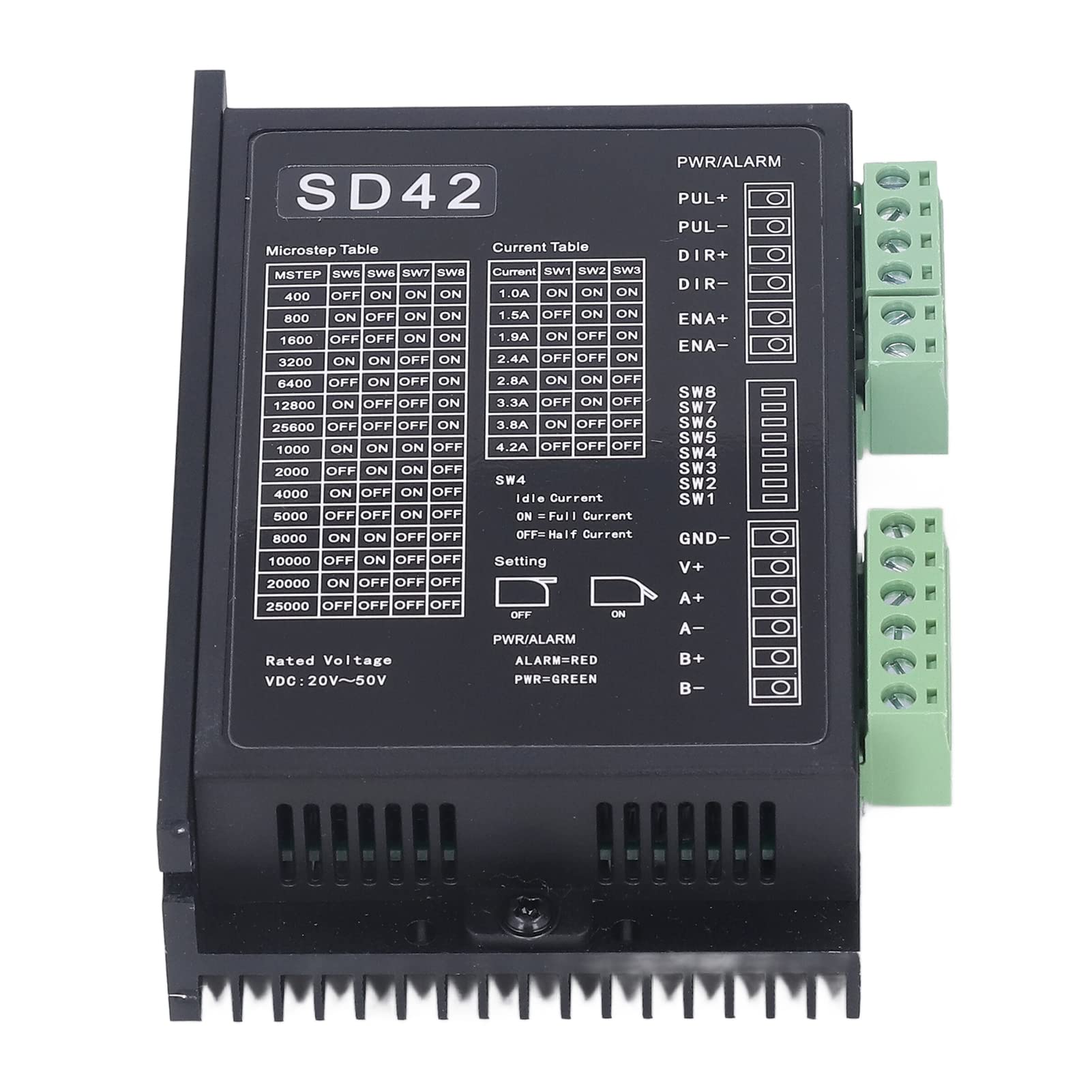 Driver Motore Passo-passo Lega di Alluminio A Basso Rumore Facile da Installare per Macchine CNC, 1 Driver - 1,0-4,2 A DC20-50V