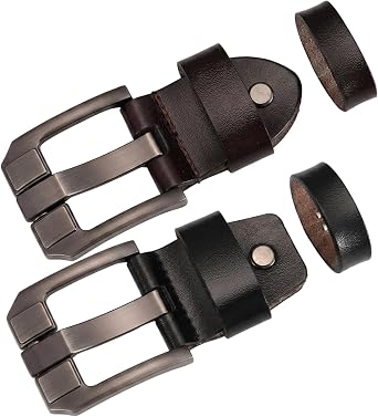 2 PCS Belt Buckles for Men, Sturdy Belt Buckle Replacement Parts, Practical Business Attire Essentials, Classic Design in Black and Brown, Versatile Multi-Functional Daily Accessory