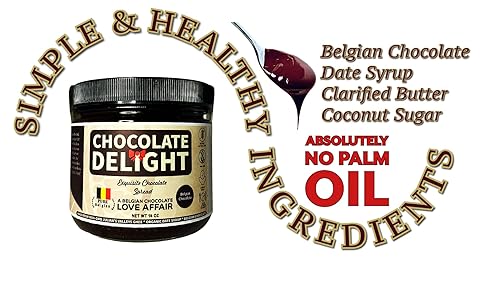 Miniatura 3 de Chocolate Delight Spread hecho con mantequilla Julian's Valleys Ghee/jarabe de dátiles/chocolate belga, 14 onzas sin OMG, sin lactosa, sin gluten,