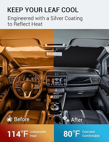 Vista 176 de Proadsy Parasol para parabrisas para BMW X1 F48 2016-2022 de 4 capas plegable, protector de parasol frontal que bloquea los rayos UV y mantiene