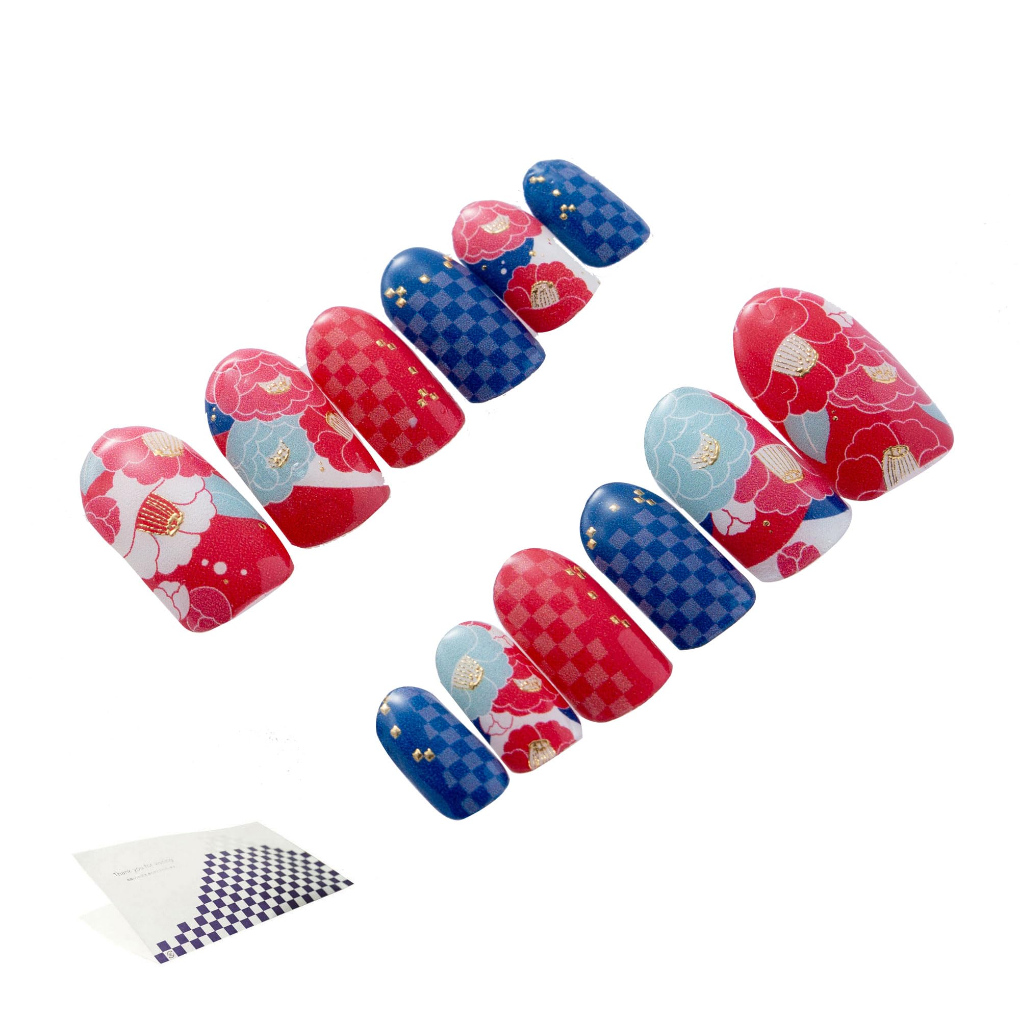 Amazon | ネイルチップ(落花流水/12枚入り)＆おもてな紙セット つけ爪