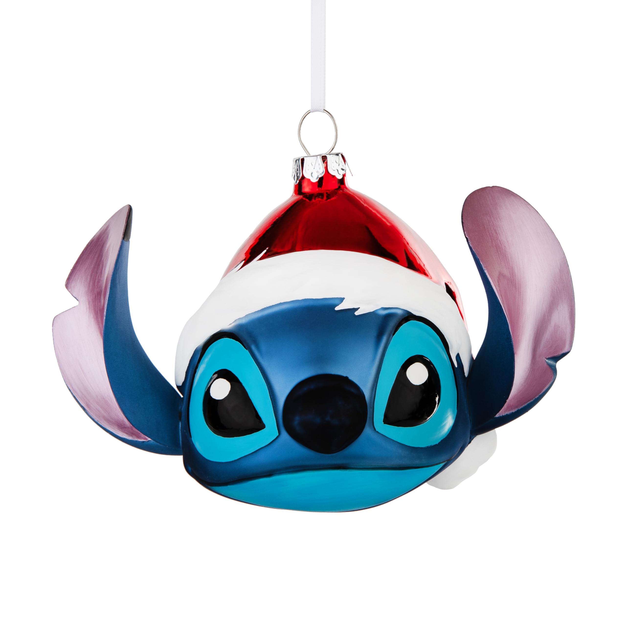 HallmarkFestive Stitch Blown Glass Ornament, Lilo and Stitch Tree Decoration, Disney Hanging Ornament, Hanging Ornament, Gifts for Christmas