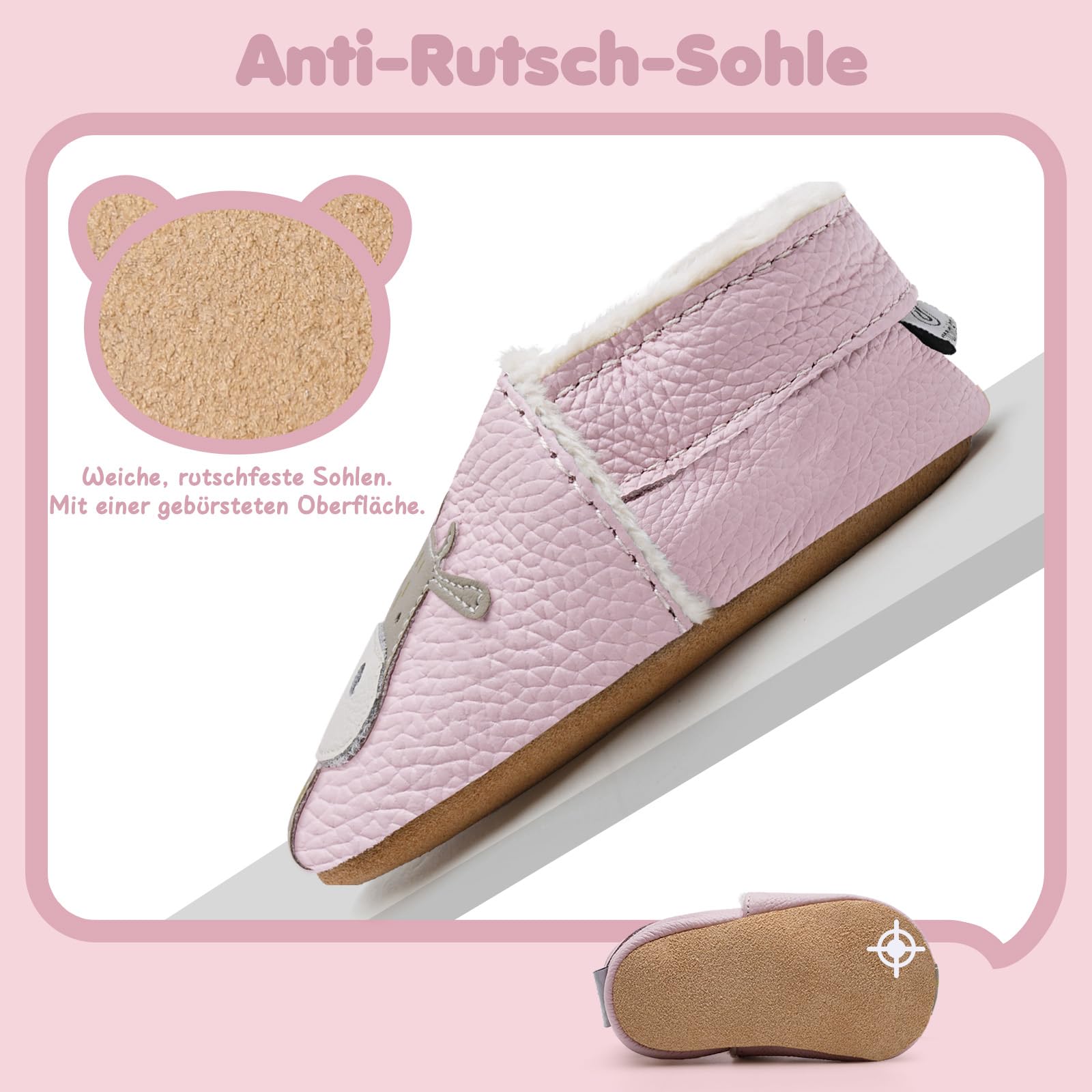 Scarpe Primi Passi Bimba Bimbo Invernali Scarpine Primi Passi Bambina Scarpine in Pelle Bambino Calda Fodera Pantofole Bambini