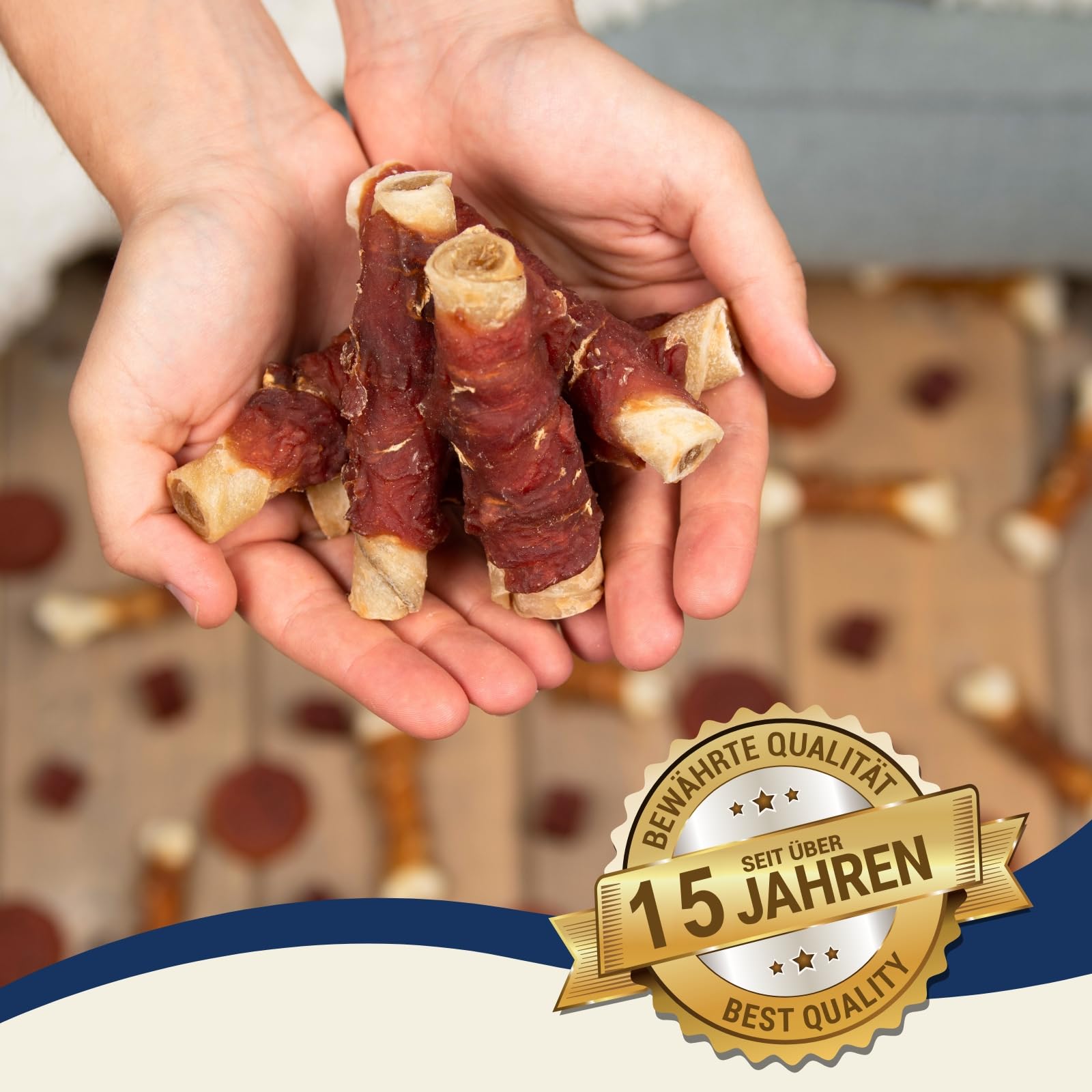 Lyra Pet® 10 kg Kaurollen mit Entenbrust Natur - Kausnack für Hunde