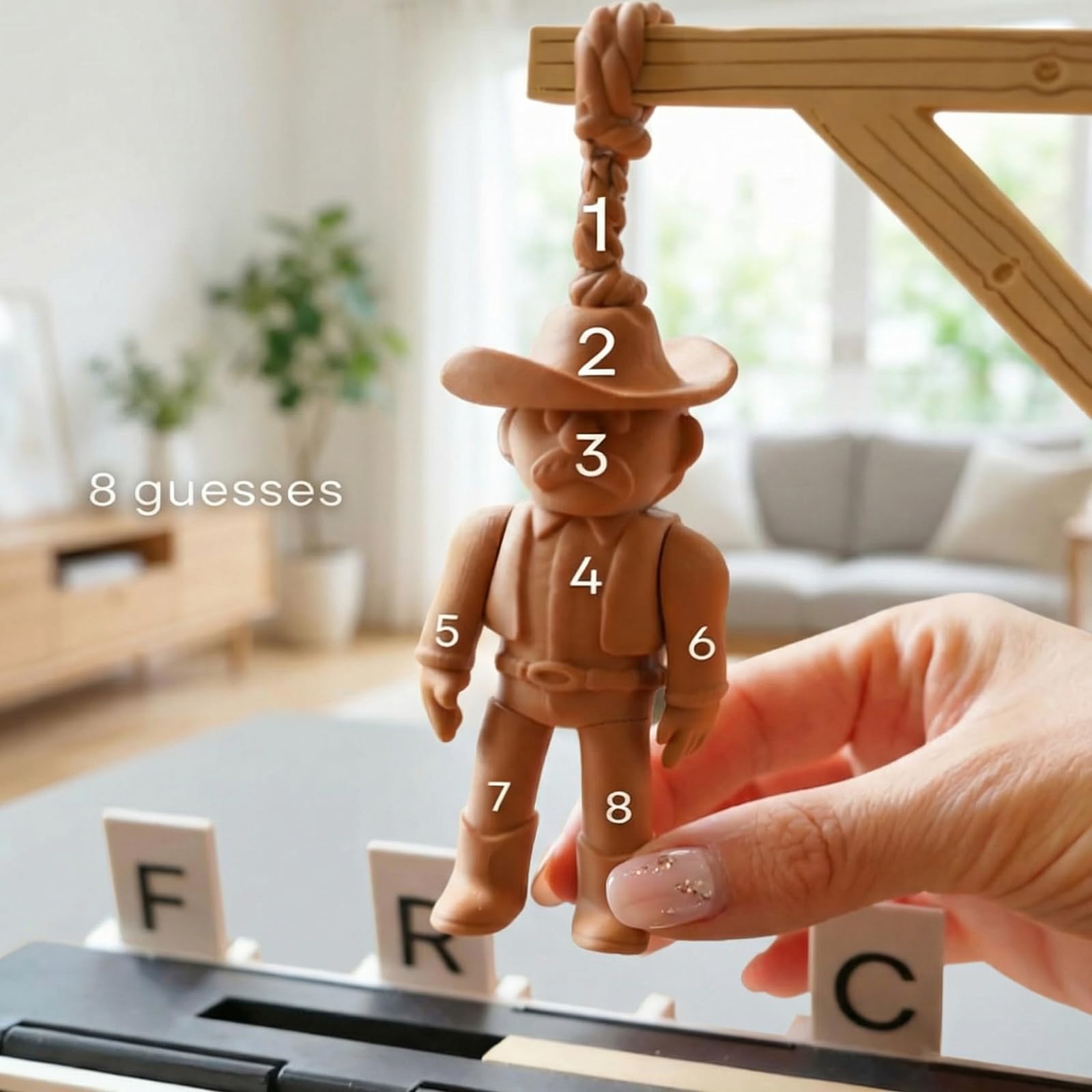 Magnetyczna gra w wisielca z kowbojami, 3D wydruk, zabawa słowna dla dorosłych i rodzin, na imprezy, opakowanie 2 szt.