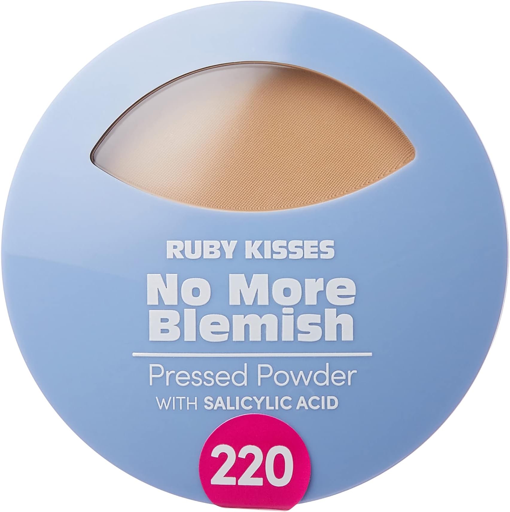 Ruby Kisses No More Blemish Face Powder with Salicylic Acid Korean Makeup Matte Finish Full Coverage Pressed Powder (Natural Beige)