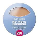 Ruby Kisses No More Blemish Face Powder with Salicylic Acid Korean Makeup Matte Finish Full Coverage Pressed Powder (Natural Beige)