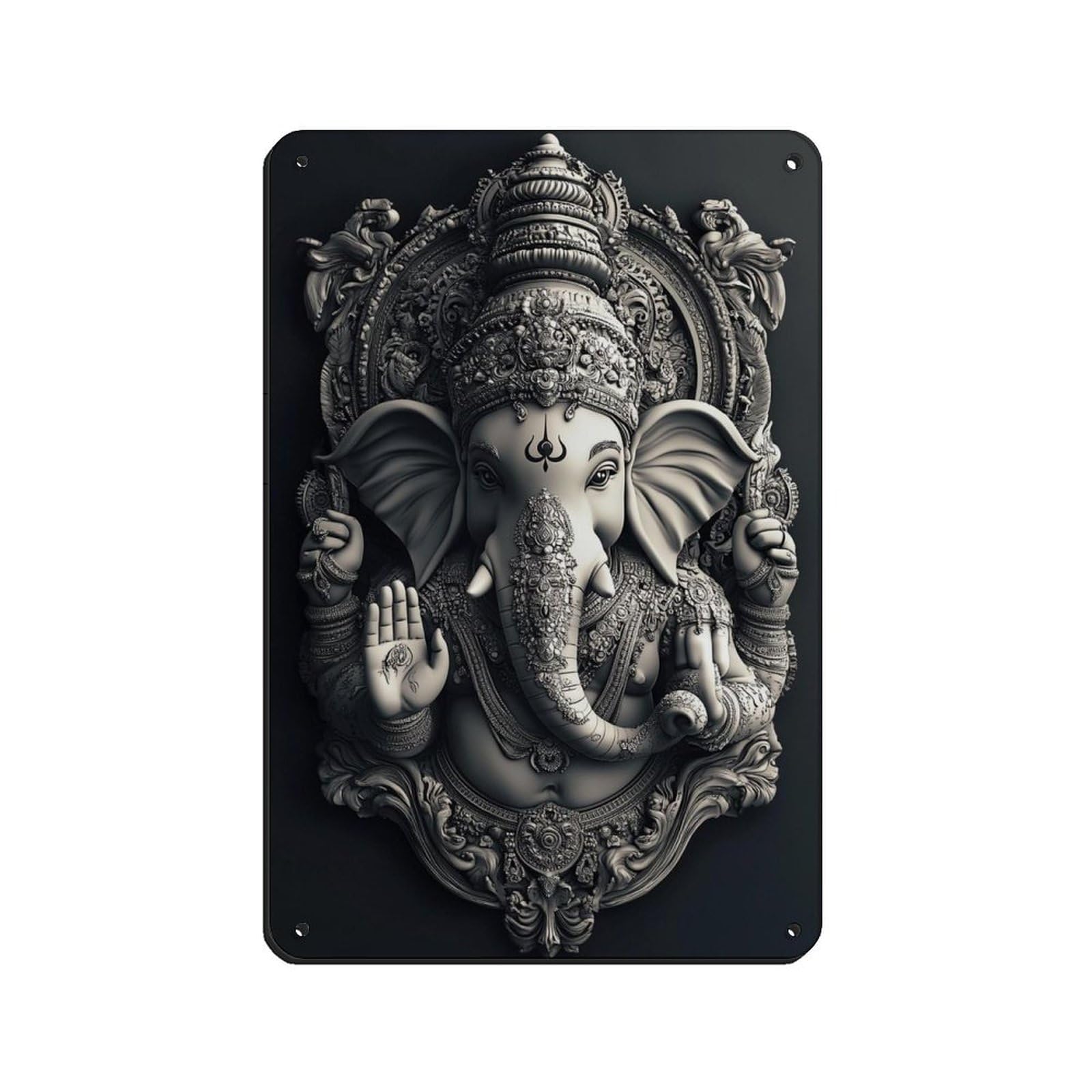 Ganesh Art (2) Retro Poster Metal Tin Sign Chic Art Retro Iron Painting Bar People Cave Cafe Family Garage Poster Wall Decoration 8x12inch(20x30cm)