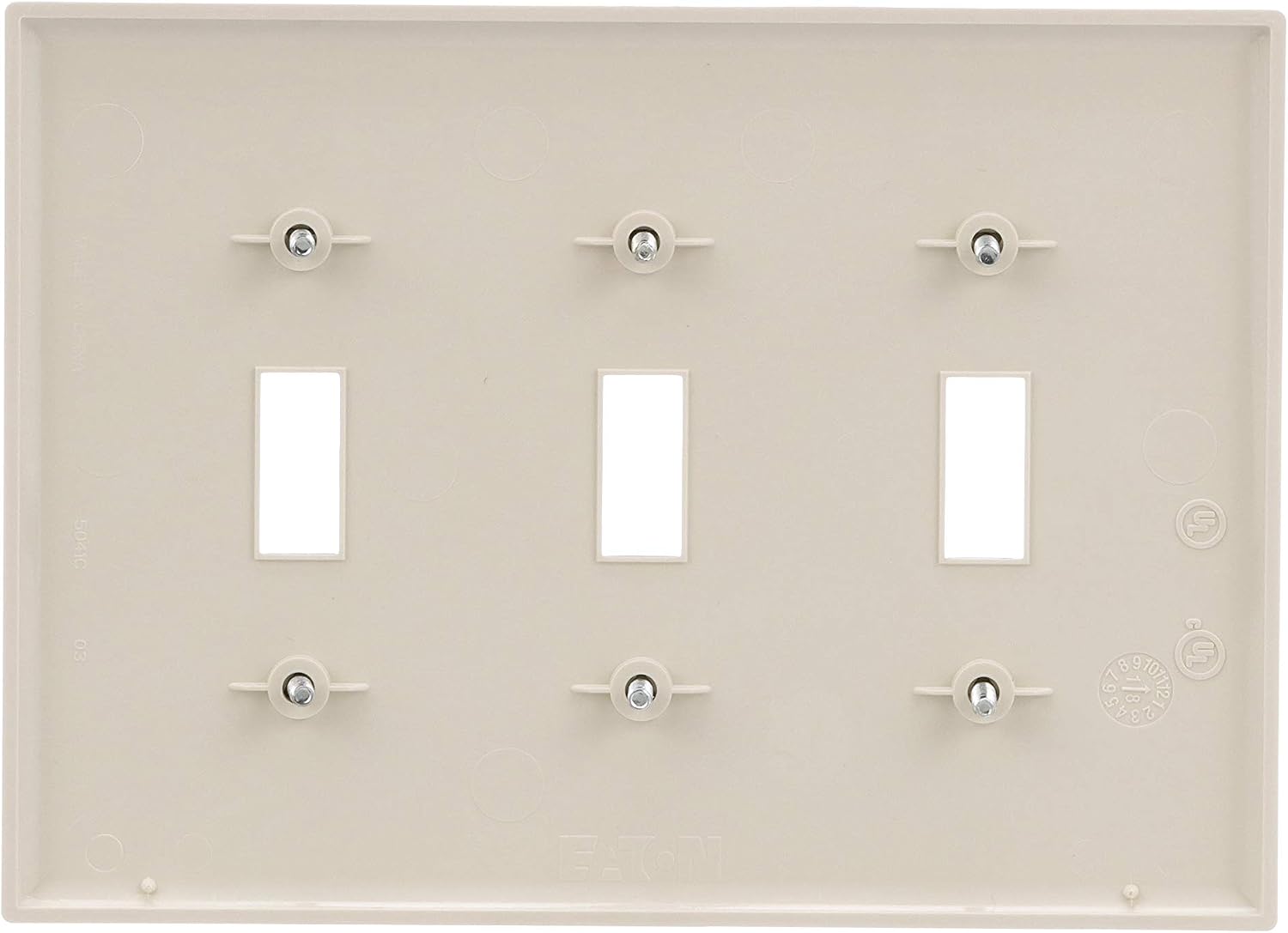 Eaton PJ3LA Mid-Size Polycarbonate 1-Gang Box Mounted Blank Wallplate, Light Almond