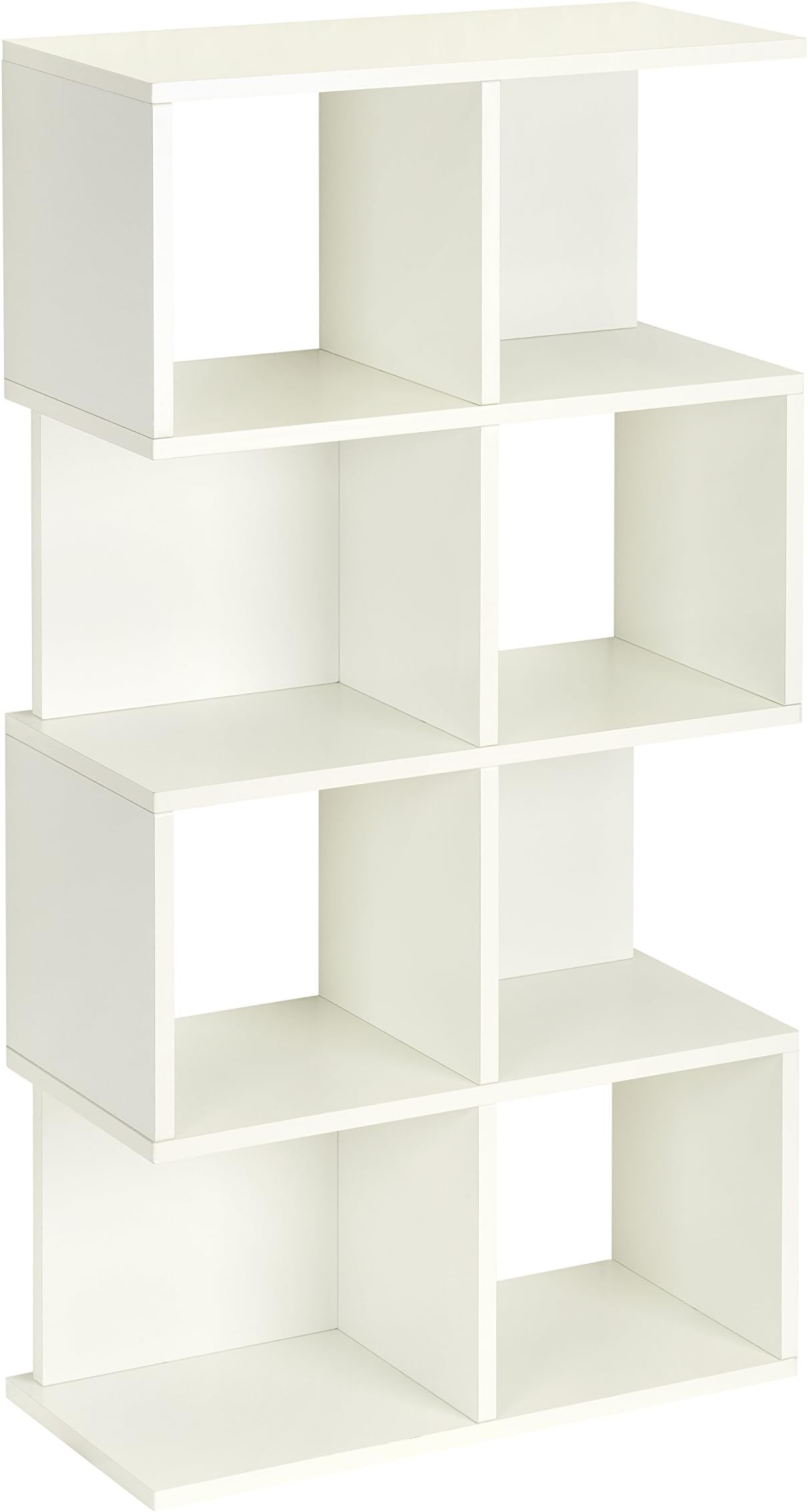 Way Basics Eco 4 Shelf Malibu Bookcase and Storage Shelf, White (made from sustainable non-toxic zBoard paperboard)