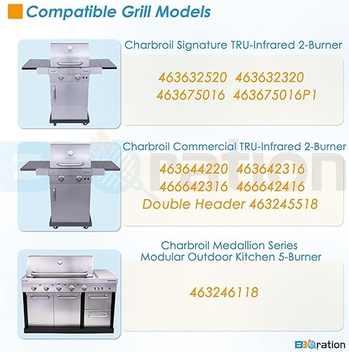 Miniatura 2 de BBQration G362-2100-W1 Kit de repuesto para parrilla Charbroil TRU-Infrared 463642316 463644220 463632320 463675016 463644220 463245518, parrilla de