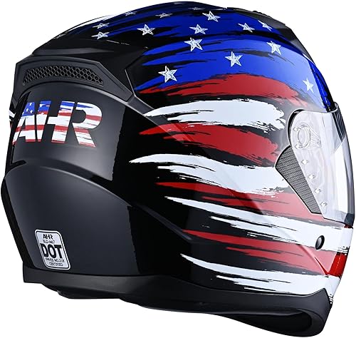 Miniatura 9 de AHR Motorcycle Full Face Helmet Dual Visor Street Bike Lightweight DOT Approved Helmet Snowmobile Touring Sports for Adult Run-F