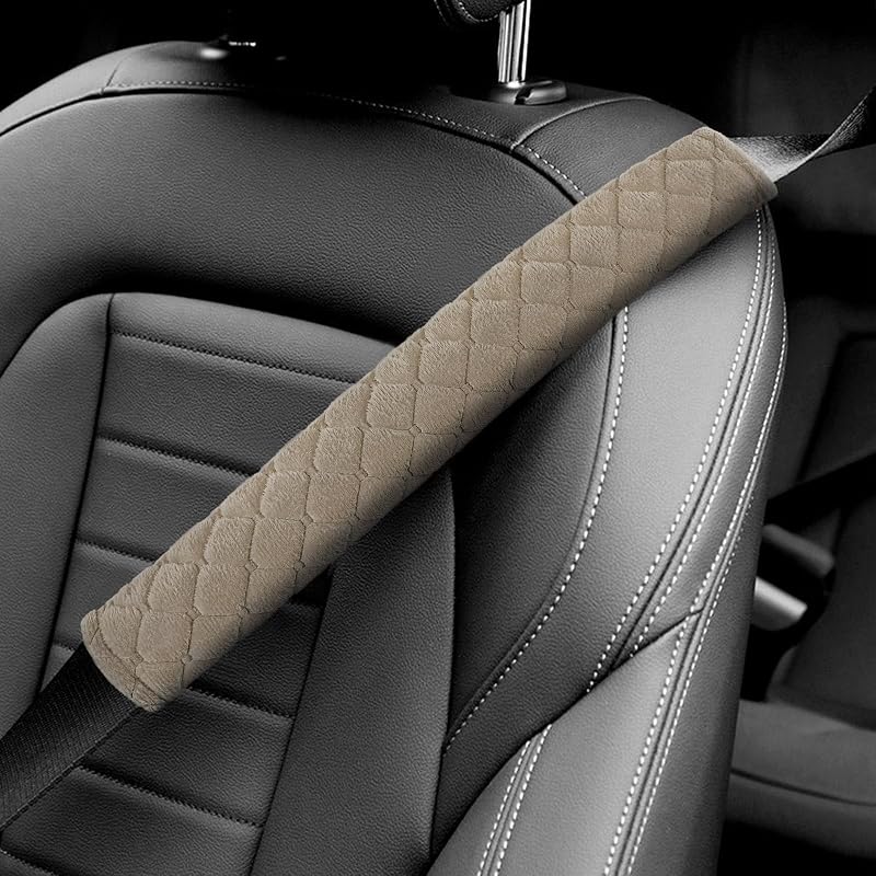 Protetor de cinto de segurança para carro surpassme em velboa e espuma, 38,1 cm, cáqui – 2 unidades