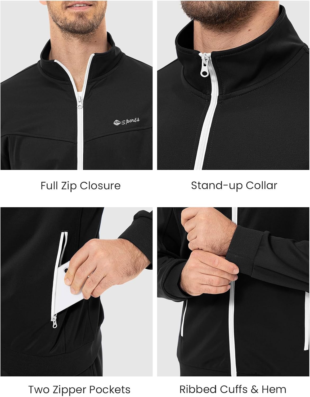 Rdruko Men's Tracksuit Sweatsuits 2 Piece Set Athletic Jogging Gym Activewear Sweat Track Suits Sets - Image 4