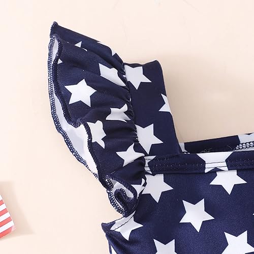 Miniatura 4 de Popshion Vestidos de niña con mangas con vuelo, vestido de verano para niños, fiesta de cumpleaños, sin mangas, vestido de 1 a 8 años