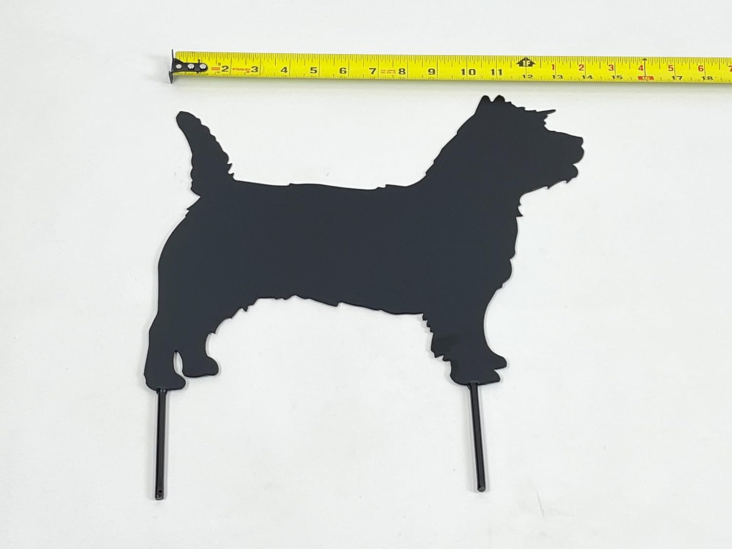 Cairn Terrier dog metal art yard stake powder coated black