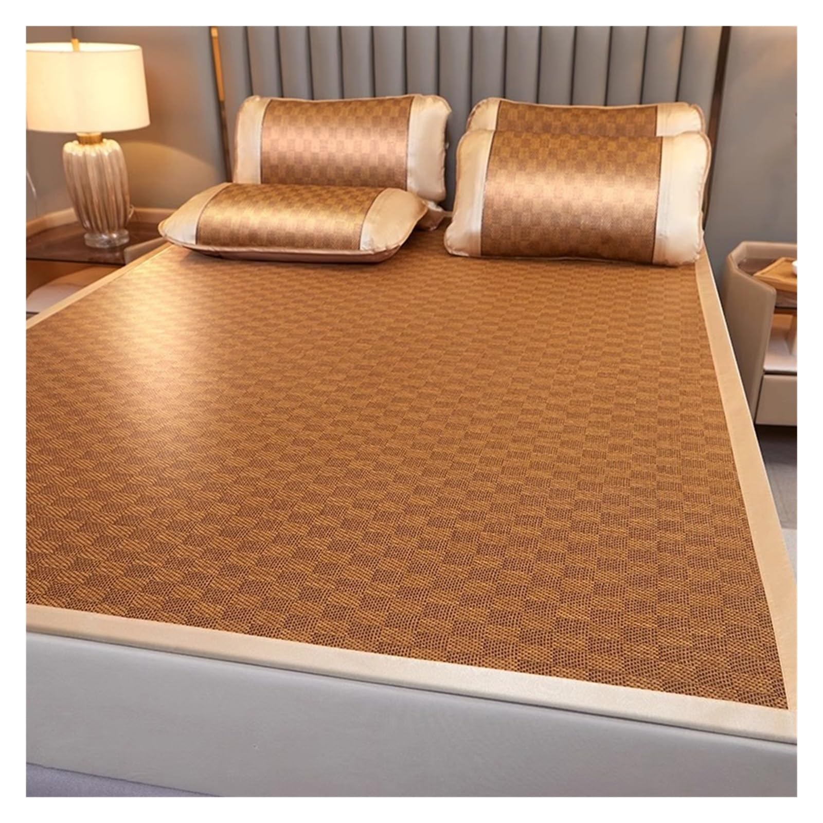 3-Piece Summer Cooling Mattress Pad Set - Foldable Ice Silk Sleeping Mat Topper & Bed Sheet - Breathable Cooling Bed Cover (Style-6 120x190cm)