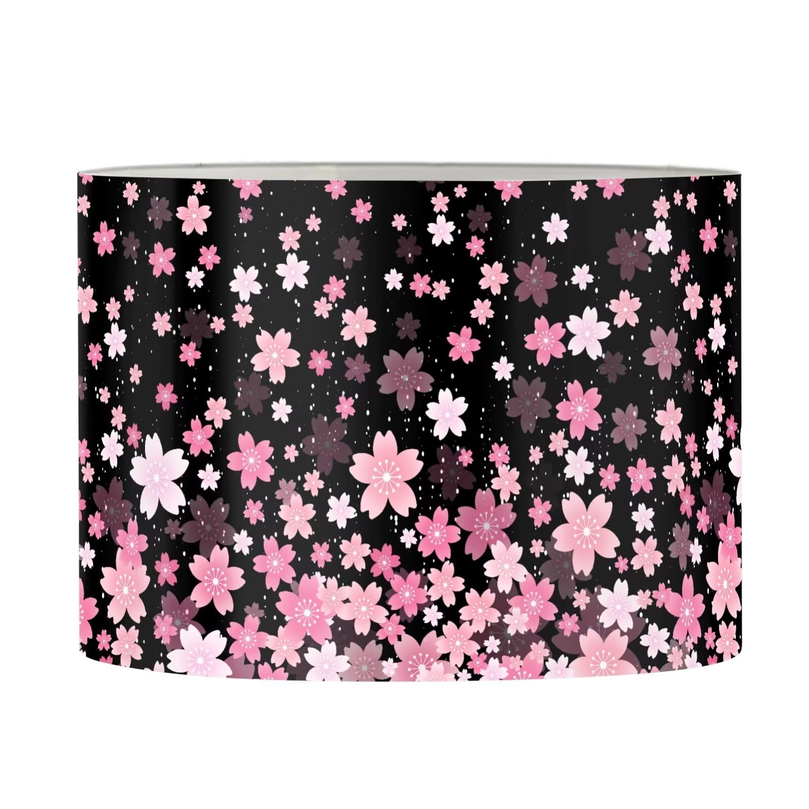 FANCOSAN Pink Cherry Blossom Lampshade Lightweight Drum Lamp Shade Cover for Bedroom Living Room Study Dorm Desk Table Nightstand Home Decor L