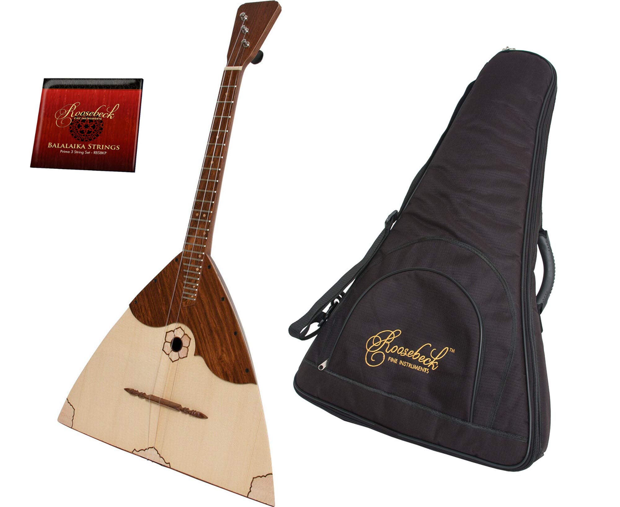Roosebeck Balalaika, Prima, Deluxe, Sheesham w/Gig Bag & Extra Strings Set
