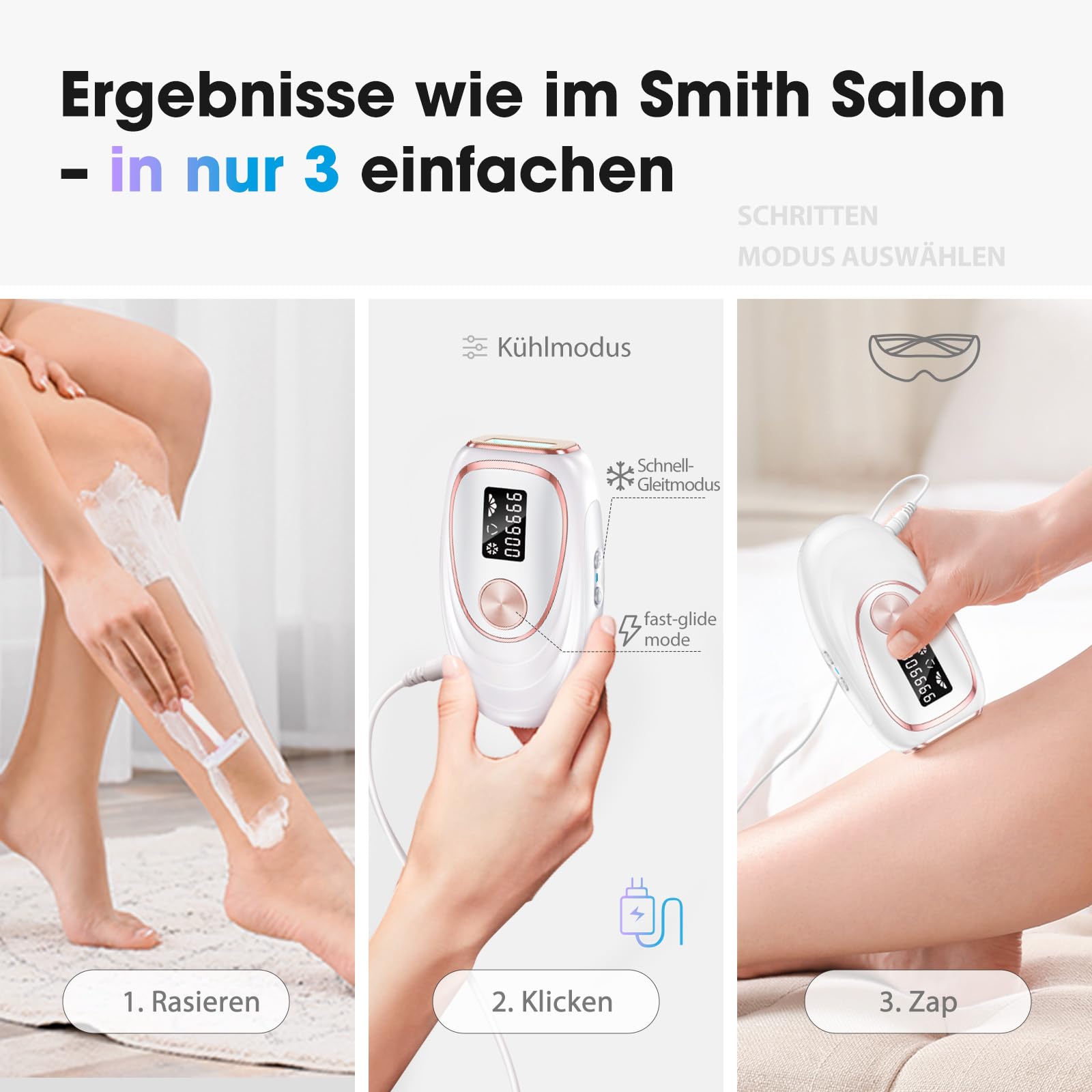 Haarlosy IPL Geräte Haarentfernung Laser mit Kühlfunktion 5℃-10℃ | 5 Energiestufen 999,900 Lichtimpulse Schmerzfreie IPL Haarentfernungsgerät für Frauen Männer Gesicht, Achseln, Beine, Körper