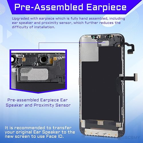 Miniatura 9 de Para iPhone 12 Pro Max Reemplazo de pantalla LCD de 6.7 pulgadas, digitalizador táctil 3D, montaje completo con altavoz de oído, sensor de