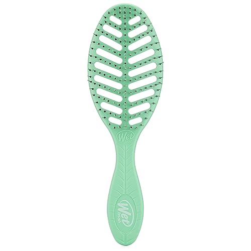 Wet Brush Go Green Speed Dry - Cepillo de diseño ventilado y cerdas ultrasuaves HeatFlex, mango ergonómico, para cabello enredado e incontrolable,