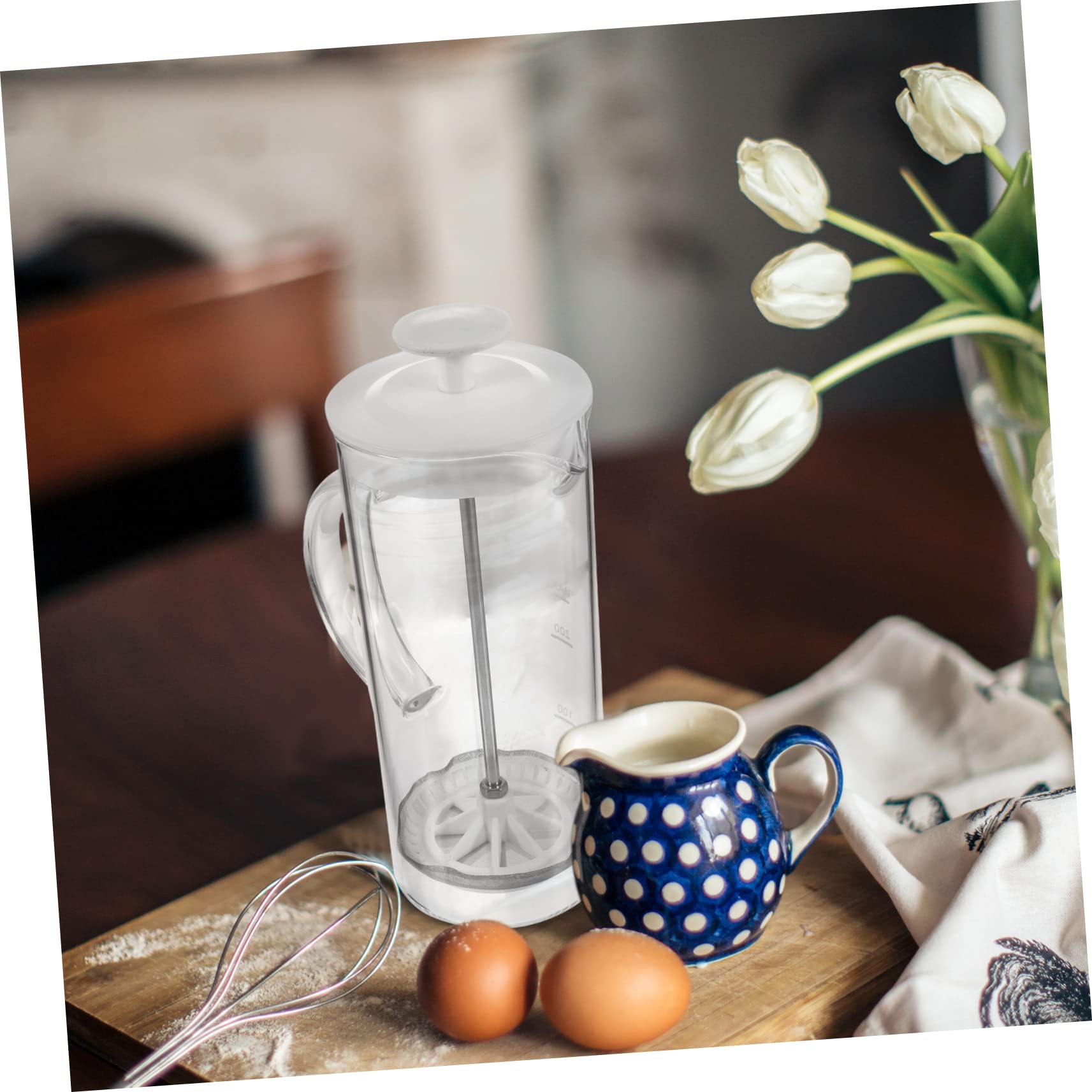 HOLIDYOYO 1pc High Borosilicate Manual Pot Shaped Spout Easy to Clean for Lattes Cappuccinos and More