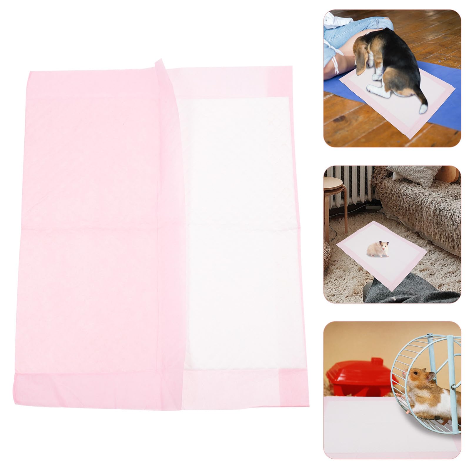 Tappetino Igienico Monouso per Animali 100 Pezzi Non Tessuto | Rosa, Antipiega, Formato Pratico per Uso Quotidiano, Confezione da 100 Unità per Necessità di Igiene