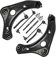 Gariqe Front Control Arms w/ Ball Joints, Inner/Outer Tie Rods & Sway Bar Kit for 2012-2019 Nissan Versa, Versa Note & Micra