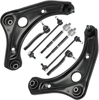 Gariqe Front Control Arms w/ Ball Joints, Inner/Outer Tie Rods & Sway Bar Kit for 2012-2019 Nissan Versa, Versa Note & Micra