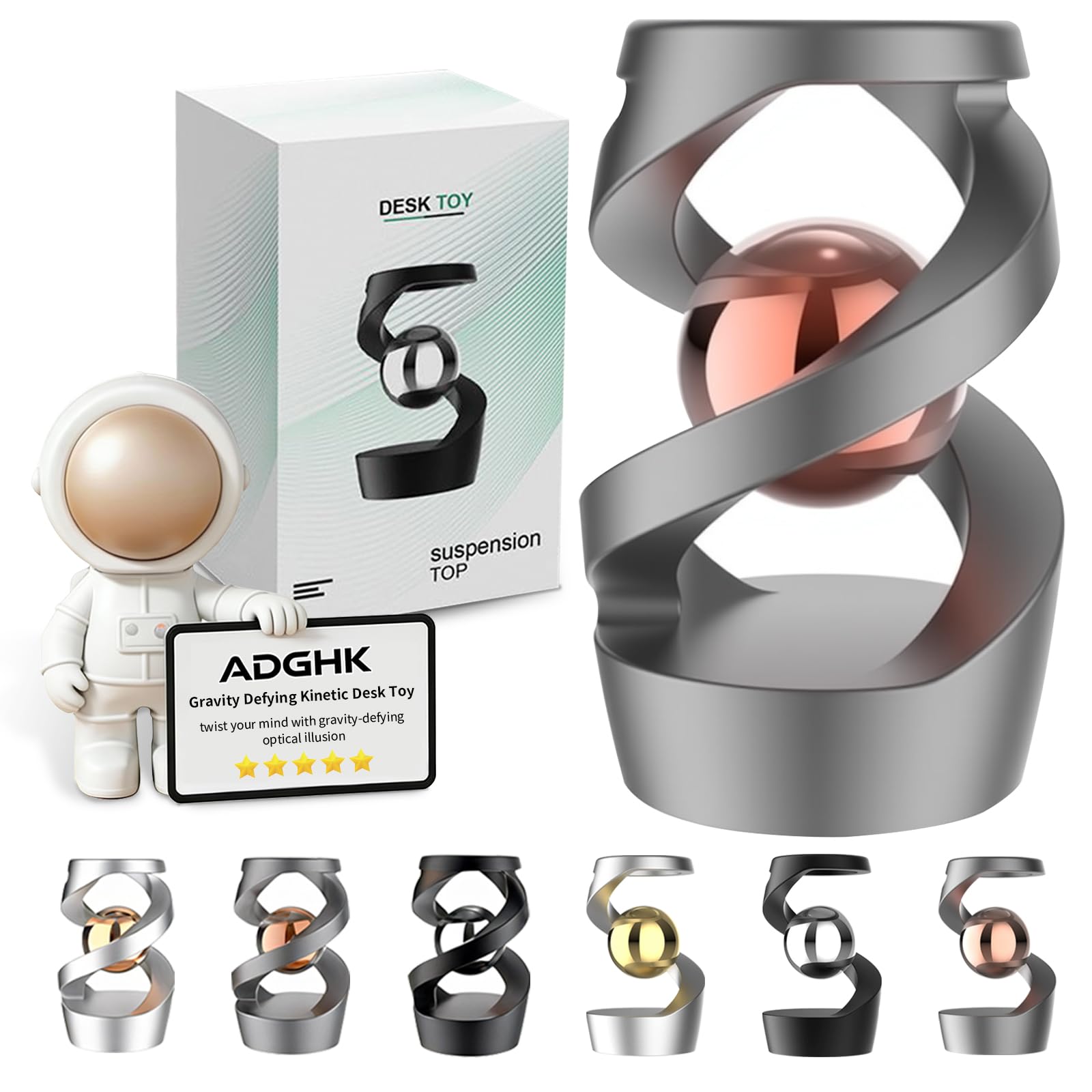 Kinetic Desk Toys Adults Executive Forever Gadgets Desktop Fidget Spinner for Teens Office Stress Relief Optical Illusion Machined Cool Artistic Anxiety Metal Precision Sculpture Device